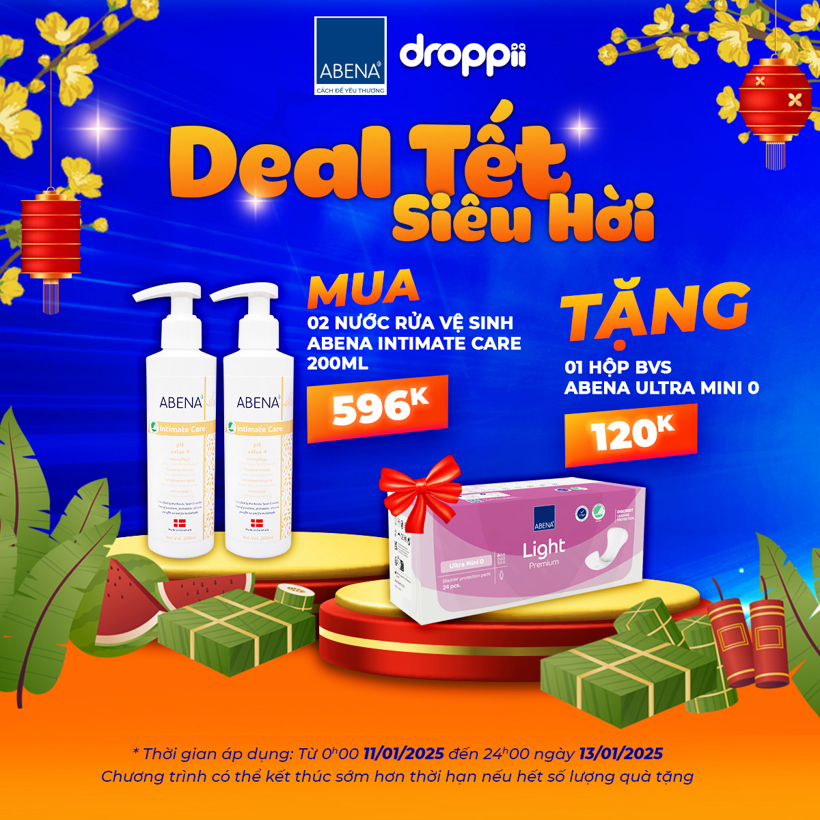 Nước rửa vệ sinh phụ nữ cân bằng axit, khử mùi, Không gây khô rát, dưỡng ẩm và làm mềm Abena Intimate Care 200ml (Đan Mạch)